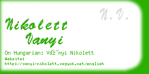 nikolett vanyi business card